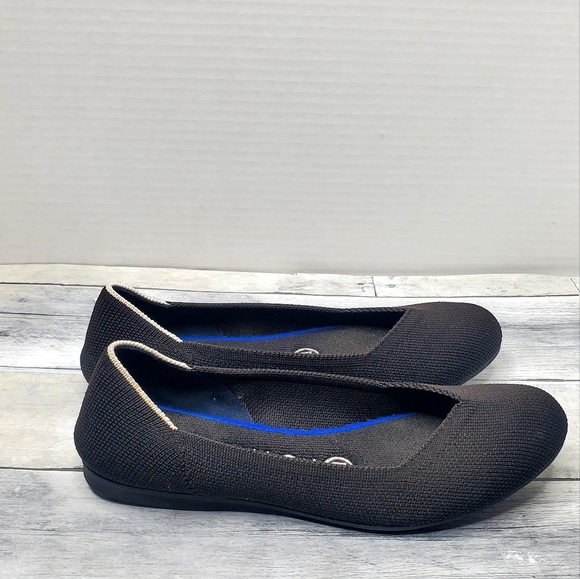 Rothy's The Flat Black Round Toe White Halo Slip on Shoes Retired Size 6 - Picture 3 of 10